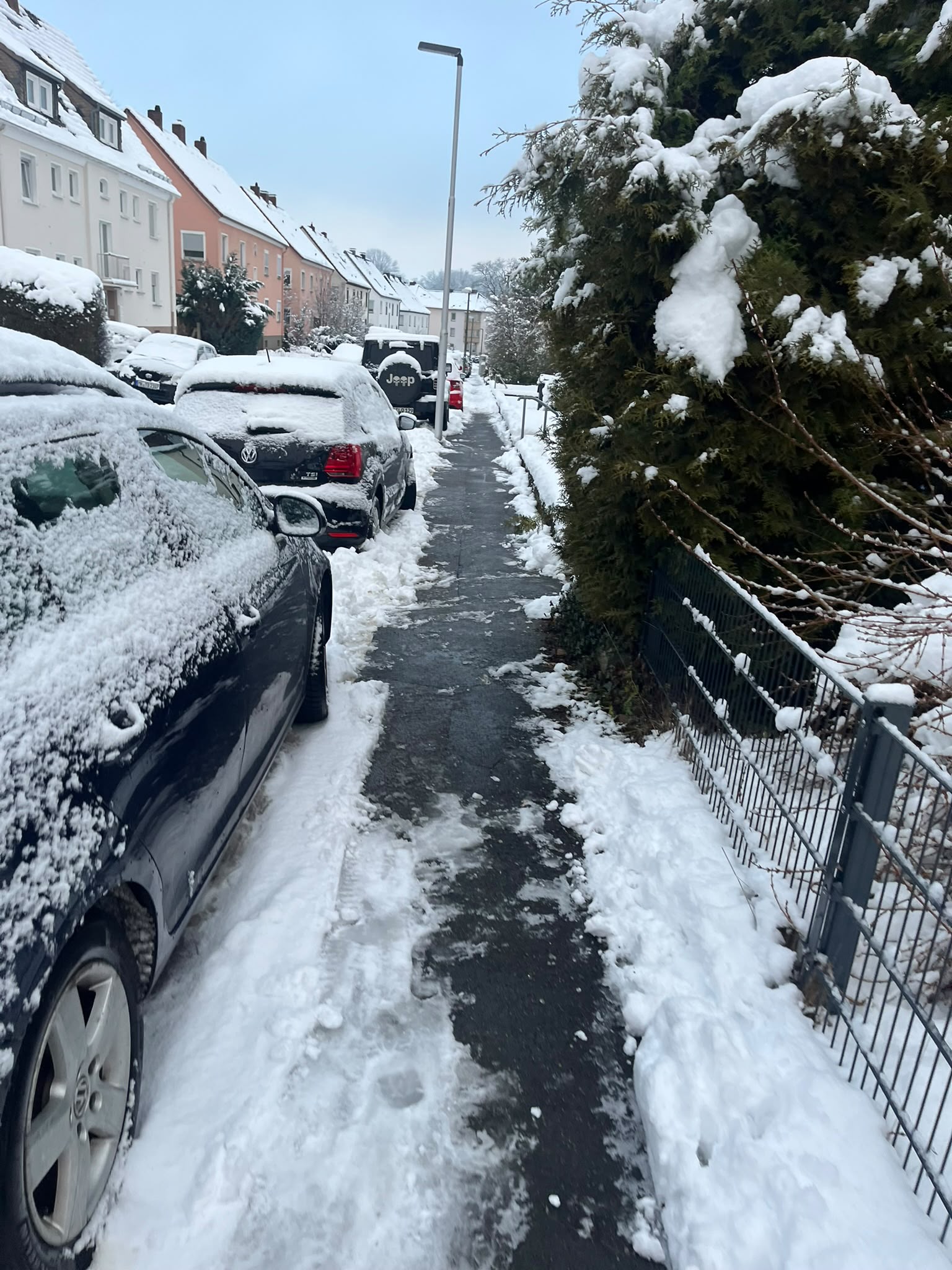 Verschneiter Garten im Winter